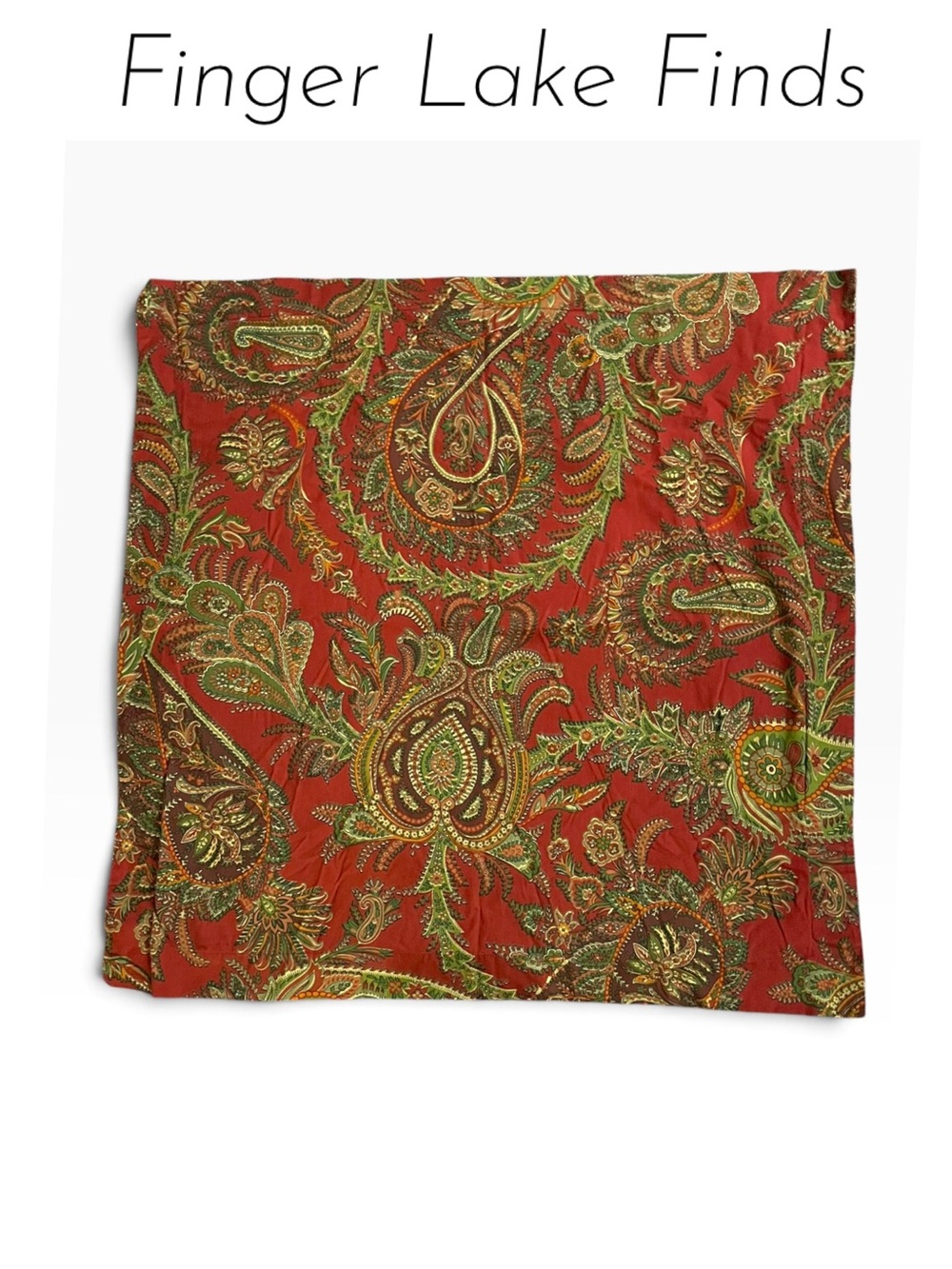 Pottery Barn Caroline Rust Paisley Decorative Euro Pillow Sham